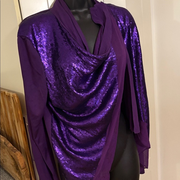 Rachel Roy Signature Purple sequin jacket - Picture 6 of 7